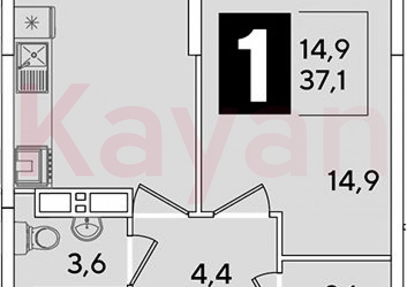 Продажа 1-комн. квартиры, 37.1 кв.м фото 0