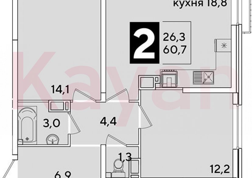 Продажа 3-комн. квартиры, 60.7 кв.м фото 0