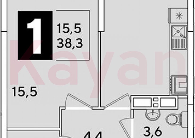 Продажа 1-комн. квартиры, 38.3 кв.м фото 0