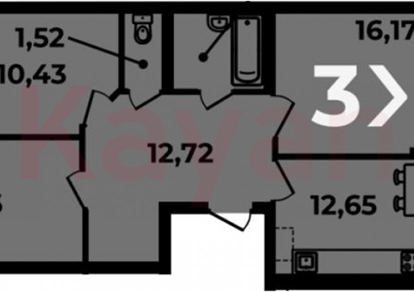 Продажа 3-комн. квартиры, 71.04 кв.м фото 0