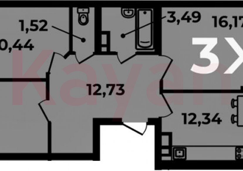 Продажа 3-комн. квартиры, 70.46 кв.м фото 0