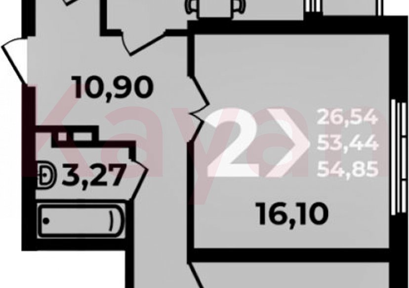 Продажа 2-комн. квартиры, 53.44 кв.м фото 0