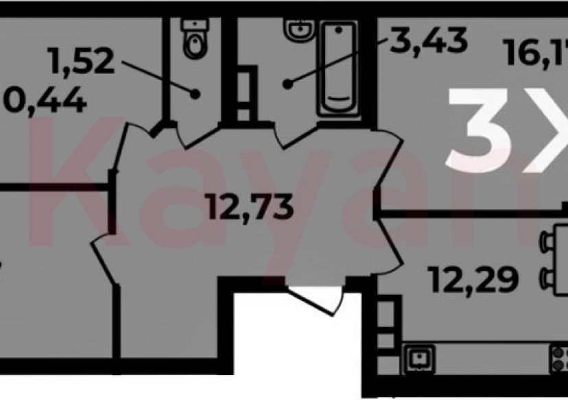 Продажа 3-комн. квартиры, 70.35 кв.м фото 0