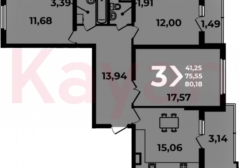 Продажа 4-комн. квартиры, 75.55 кв.м фото 0