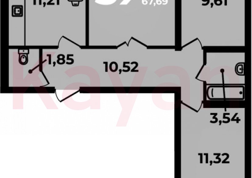 Продажа 3-комн. квартиры, 64.11 кв.м фото 0