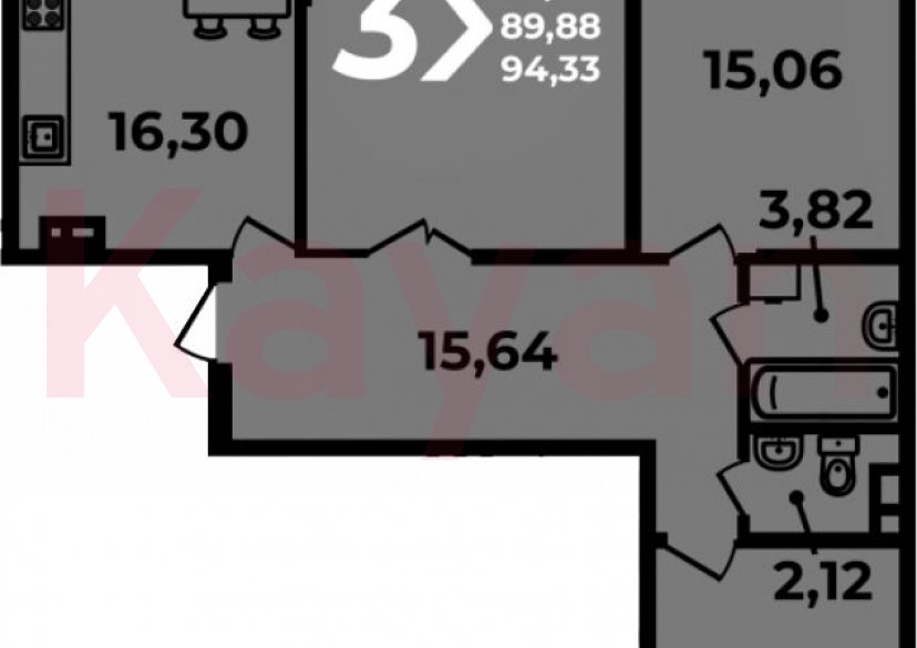 Продажа 4-комн. квартиры, 89.88 кв.м фото 0