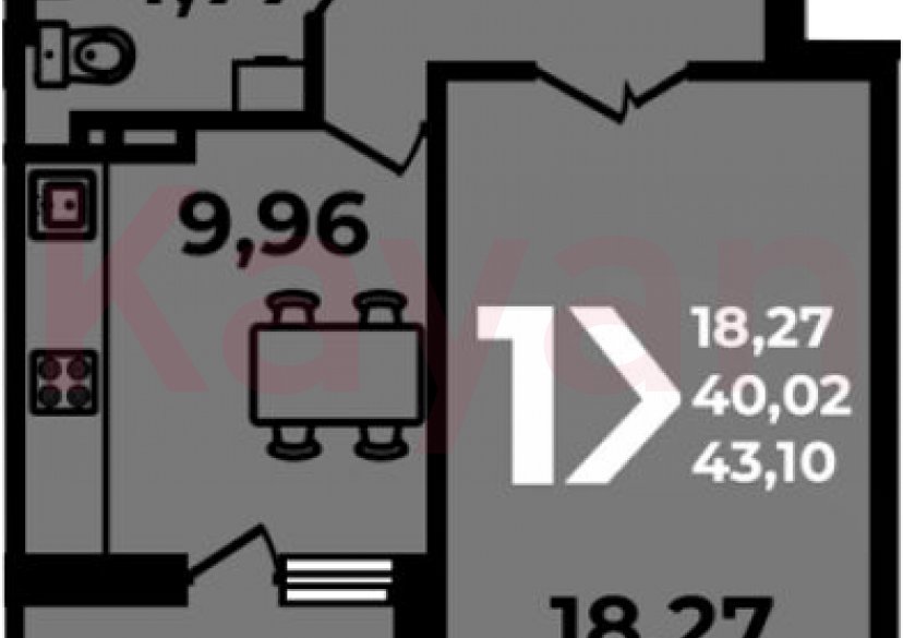 Продажа 1-комн. квартиры, 40.02 кв.м фото 0