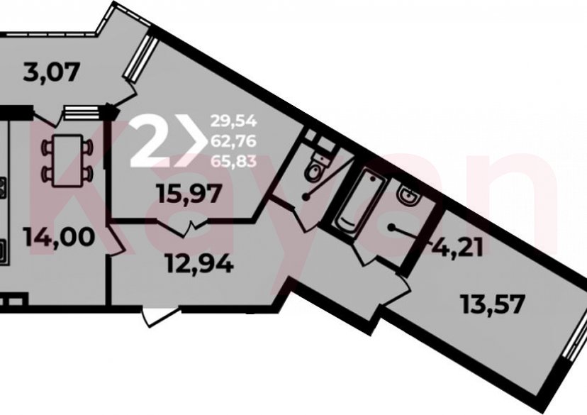 Продажа 2-комн. квартиры, 62.76 кв.м фото 0