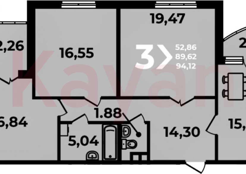 Продажа 4-комн. квартиры, 89.62 кв.м фото 0