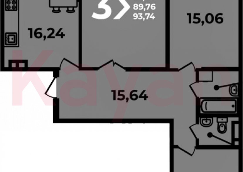 Продажа 4-комн. квартиры, 89.76 кв.м фото 0