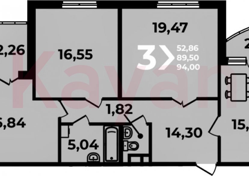 Продажа 4-комн. квартиры, 89.5 кв.м фото 0