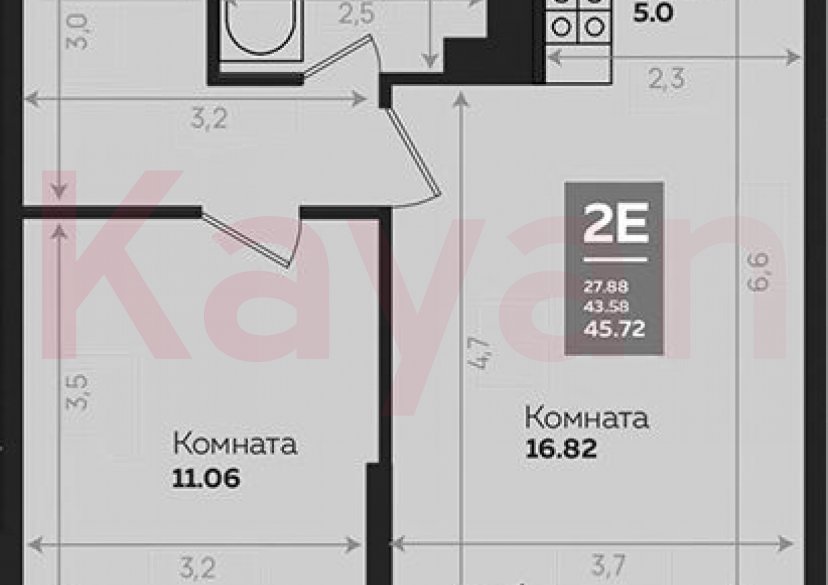 Продажа 2-комн. квартиры, 43.6 кв.м фото 0