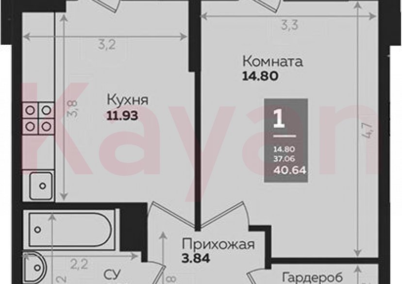 Продажа 1-комн. квартиры, 37.14 кв.м фото 0