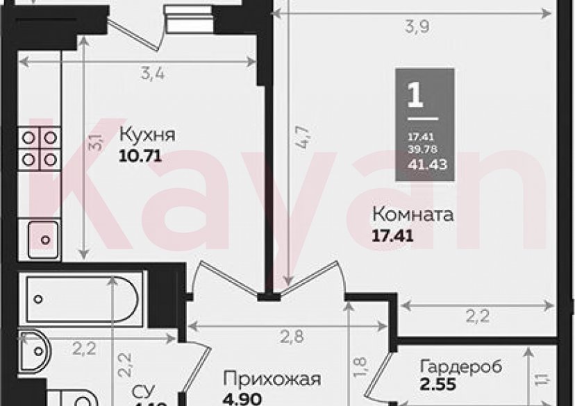 Продажа 1-комн. квартиры, 39.69 кв.м фото 0