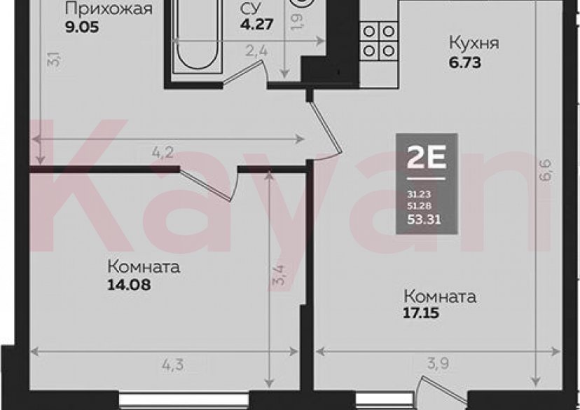 Продажа 2-комн. квартиры, 51.19 кв.м фото 0