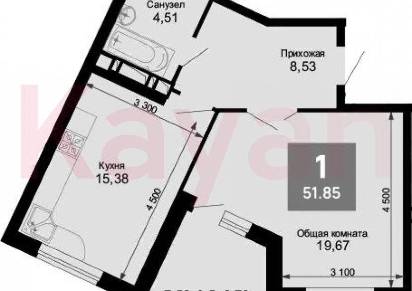 Продажа 2-комн. квартиры, 48.09 кв.м фото 0