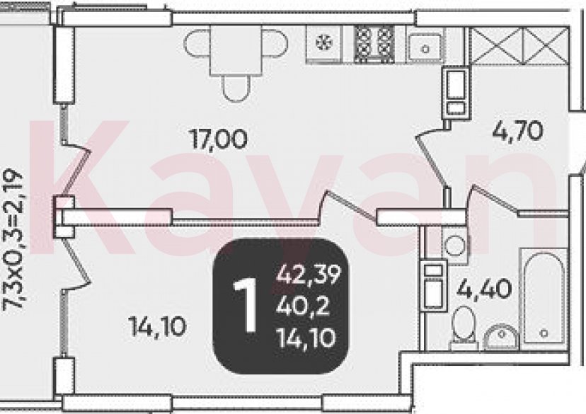 Продажа 2-комн. квартиры, 40.2 кв.м фото 0