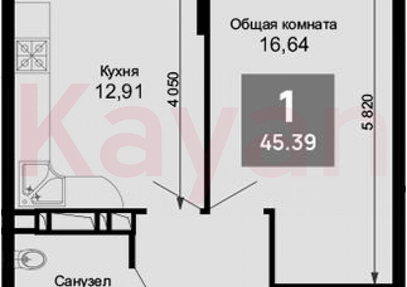 Продажа 1-комн. квартиры, 44.09 кв.м фото 0