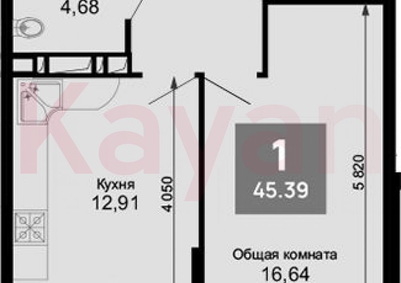 Продажа 1-комн. квартиры, 44.09 кв.м фото 0