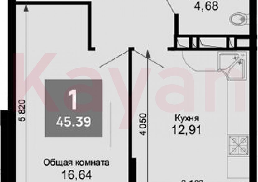 Продажа 1-комн. квартиры, 44.09 кв.м фото 0