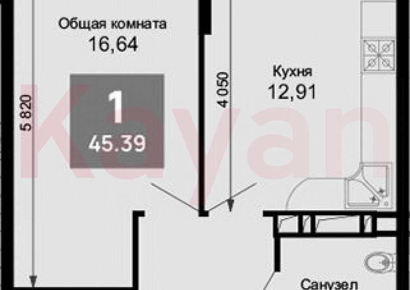 Продажа 1-комн. квартиры, 43.62 кв.м фото 0