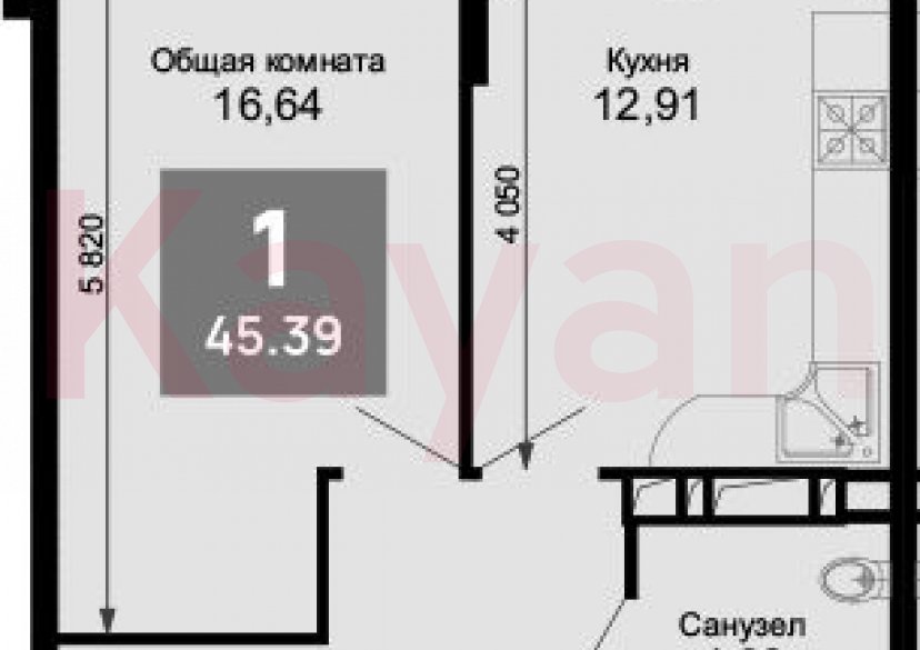 Продажа 1-комн. квартиры, 43.62 кв.м фото 0