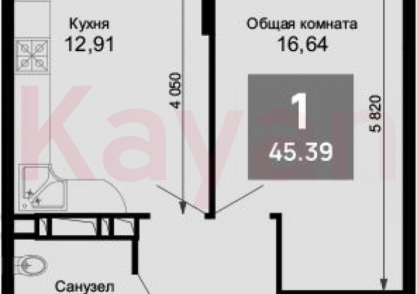 Продажа 1-комн. квартиры, 43.62 кв.м фото 0