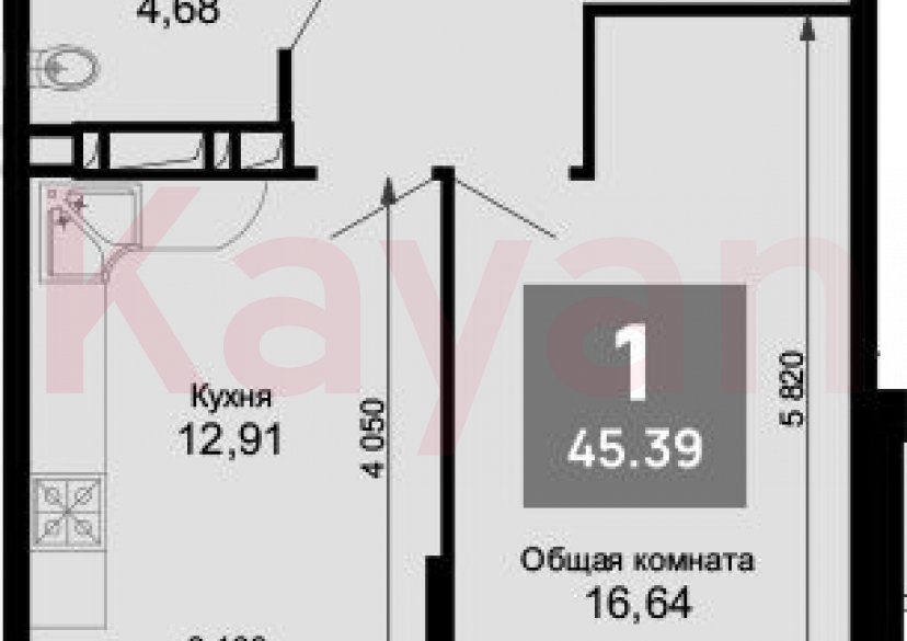 Продажа 1-комн. квартиры, 43.62 кв.м фото 0