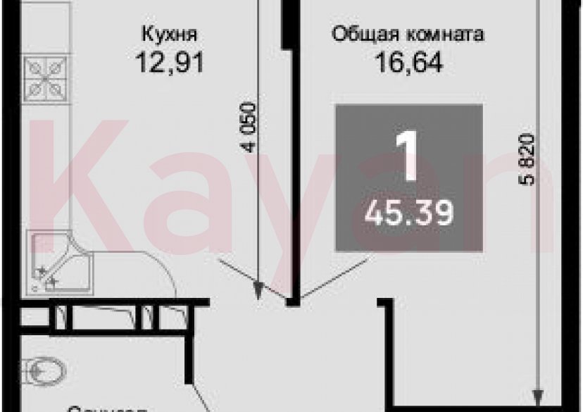 Продажа 1-комн. квартиры, 43.62 кв.м фото 0