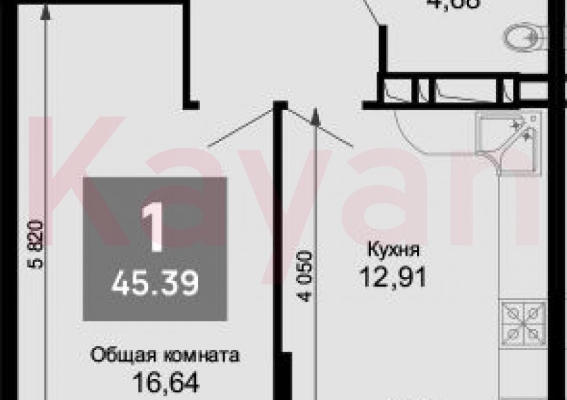 Продажа 1-комн. квартиры, 44.11 кв.м фото 0