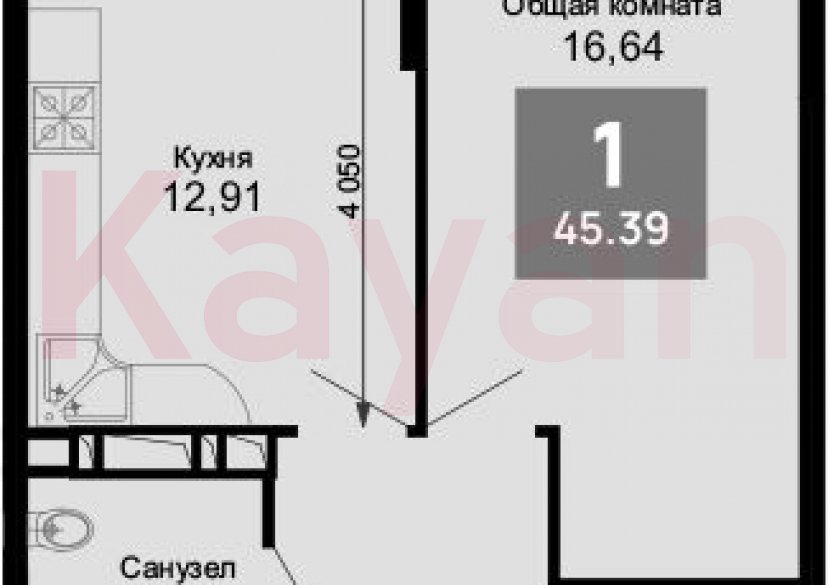 Продажа 1-комн. квартиры, 43.62 кв.м фото 0