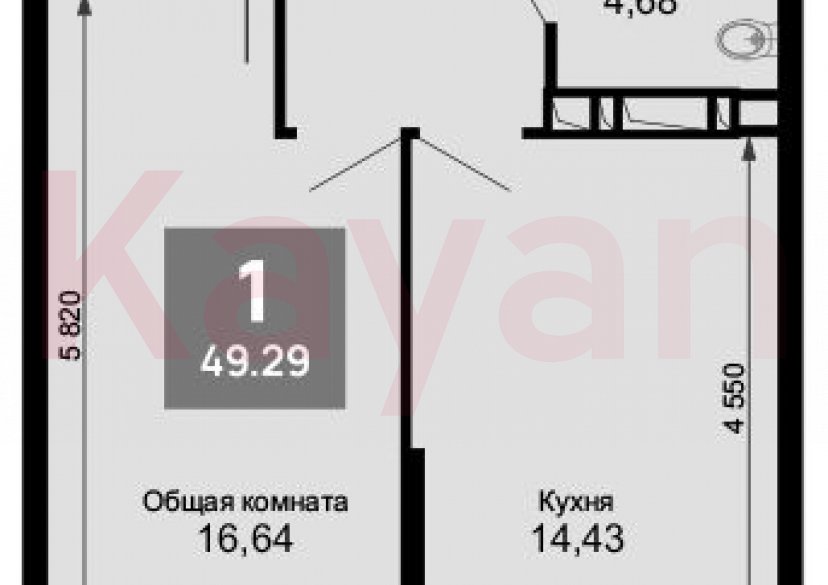 Продажа 1-комн. квартиры, 45.14 кв.м фото 0