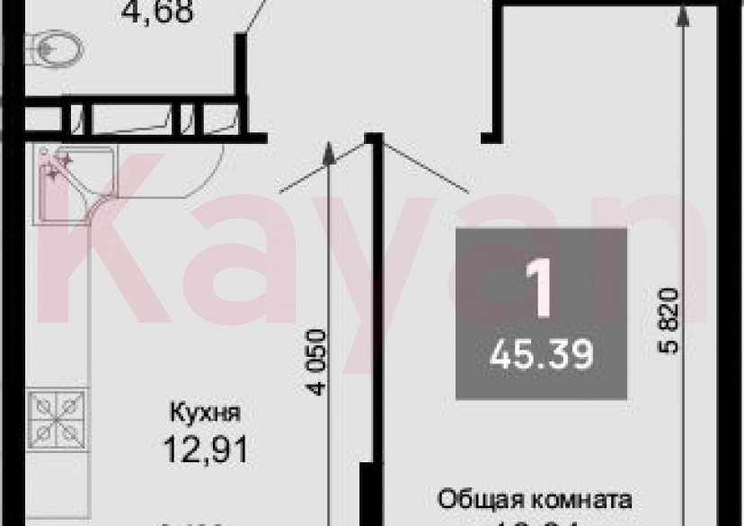 Продажа 1-комн. квартиры, 43.62 кв.м фото 0