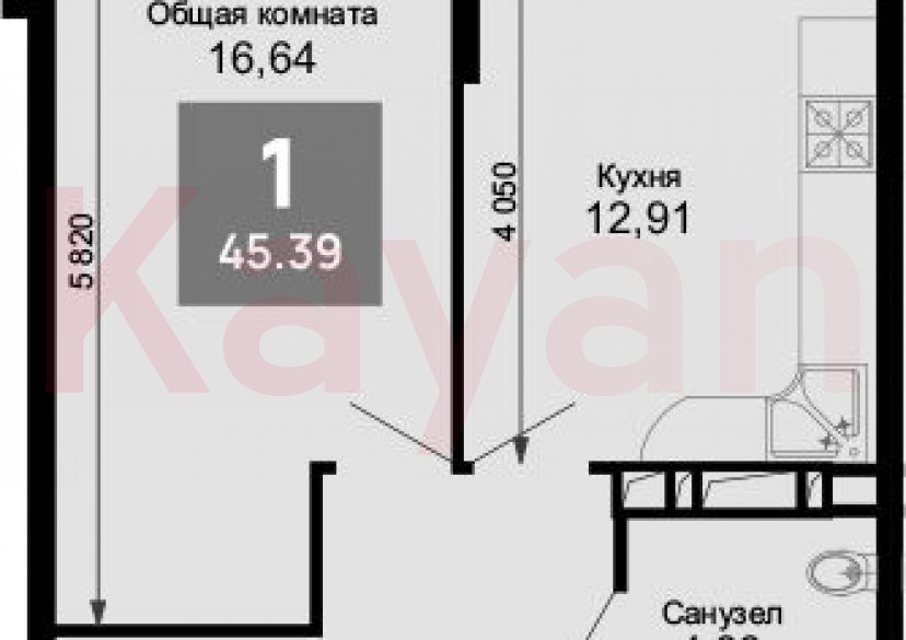 Продажа 1-комн. квартиры, 44.09 кв.м фото 0