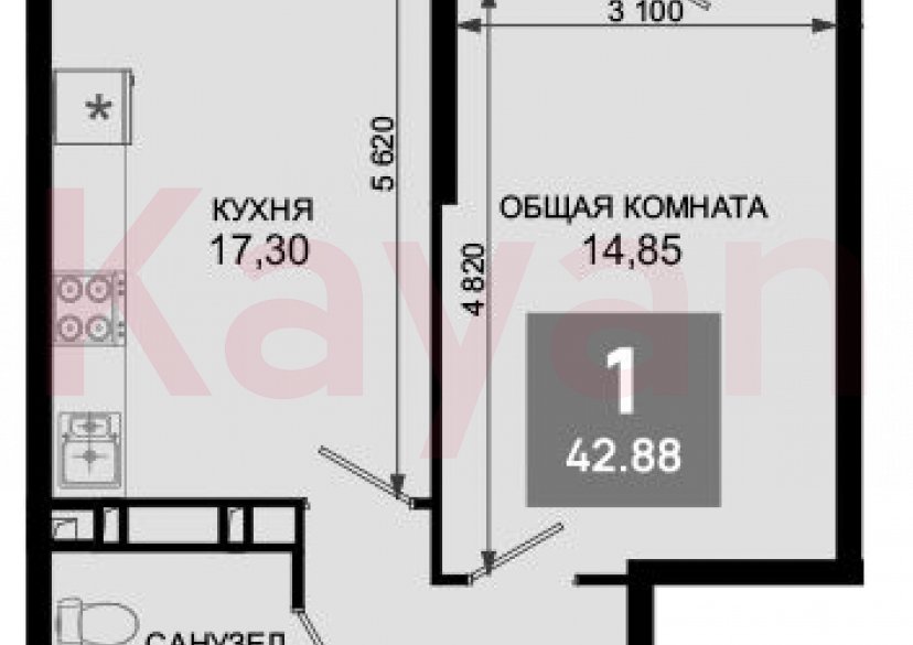 Продажа 2-комн. квартиры, 41.85 кв.м фото 0