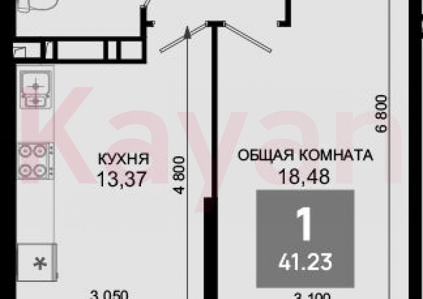 Продажа 1-комн. квартиры, 40.2 кв.м фото 0