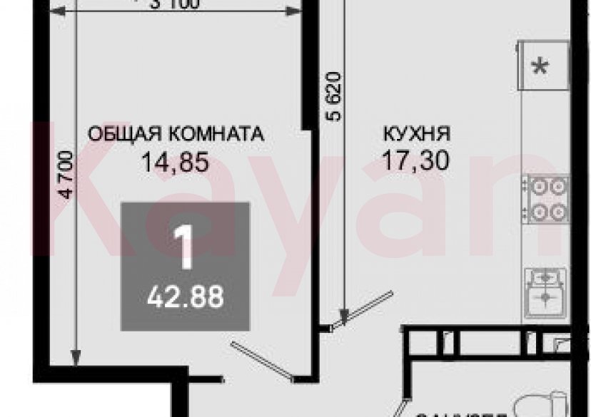 Продажа 2-комн. квартиры, 41.85 кв.м фото 0