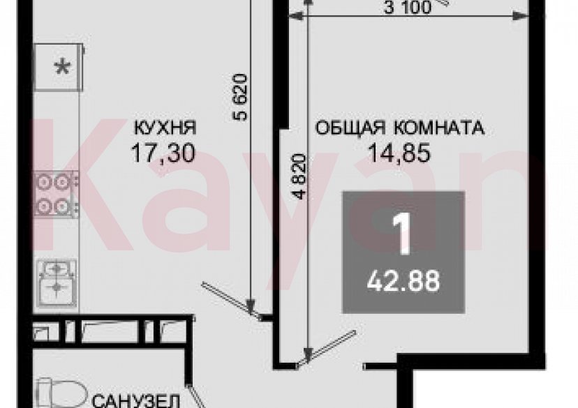 Продажа 2-комн. квартиры, 41.85 кв.м фото 0