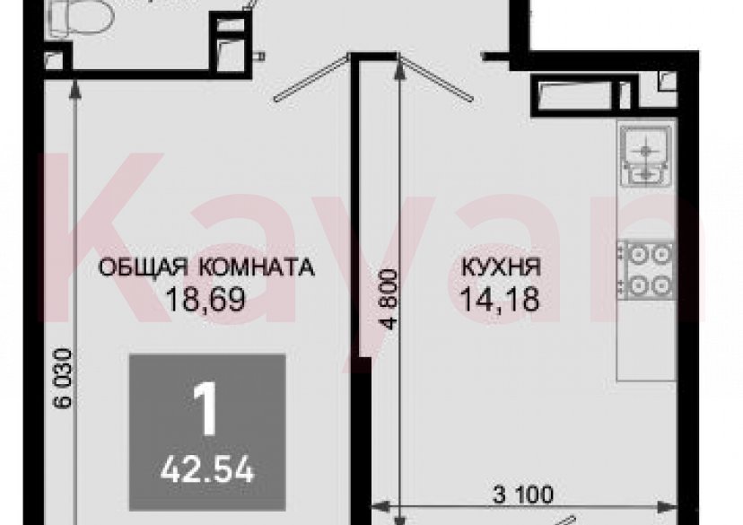 Продажа 1-комн. квартиры, 41.51 кв.м фото 0