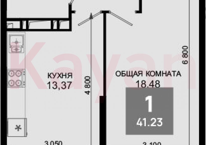 Продажа 1-комн. квартиры, 40.8 кв.м фото 0