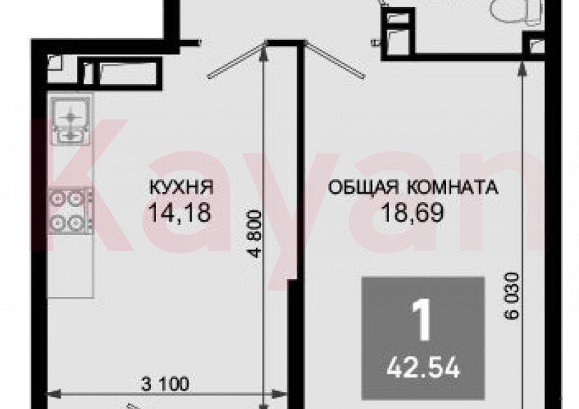 Продажа 1-комн. квартиры, 41.51 кв.м фото 0