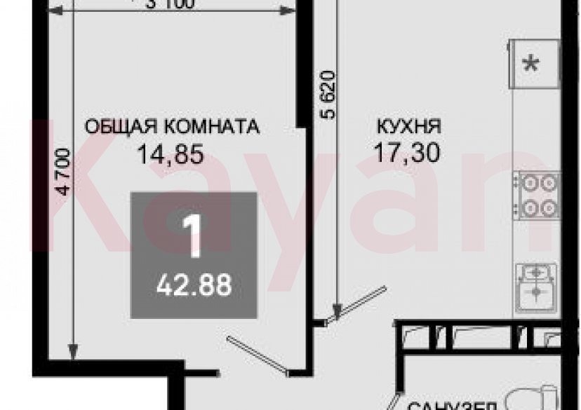 Продажа 2-комн. квартиры, 41.85 кв.м фото 0