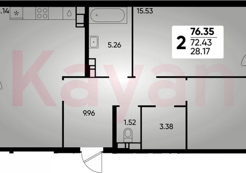 Продажа 3-комн. квартиры, 72.43 кв.м фото 0