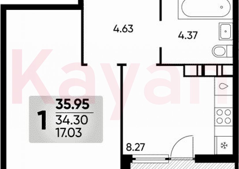 Продажа 1-комн. квартиры, 34.3 кв.м фото 0