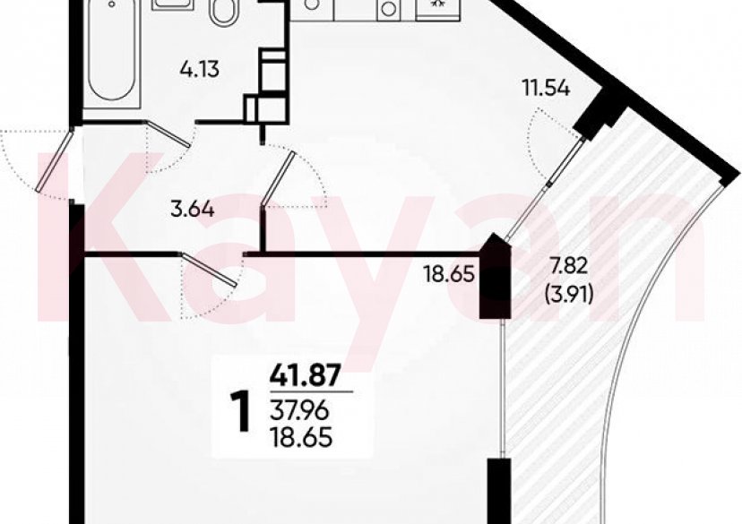 Продажа 1-комн. квартиры, 37.96 кв.м фото 0