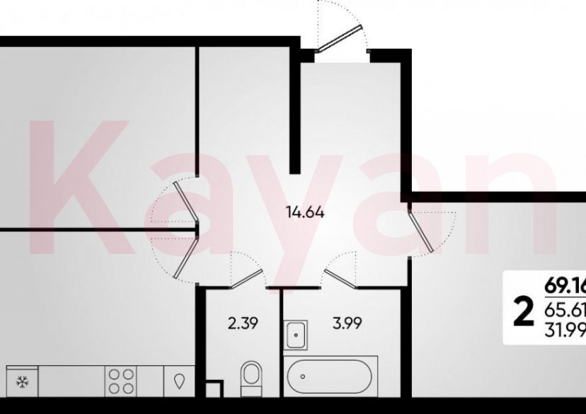 Продажа 2-комн. квартиры, 65.61 кв.м фото 0