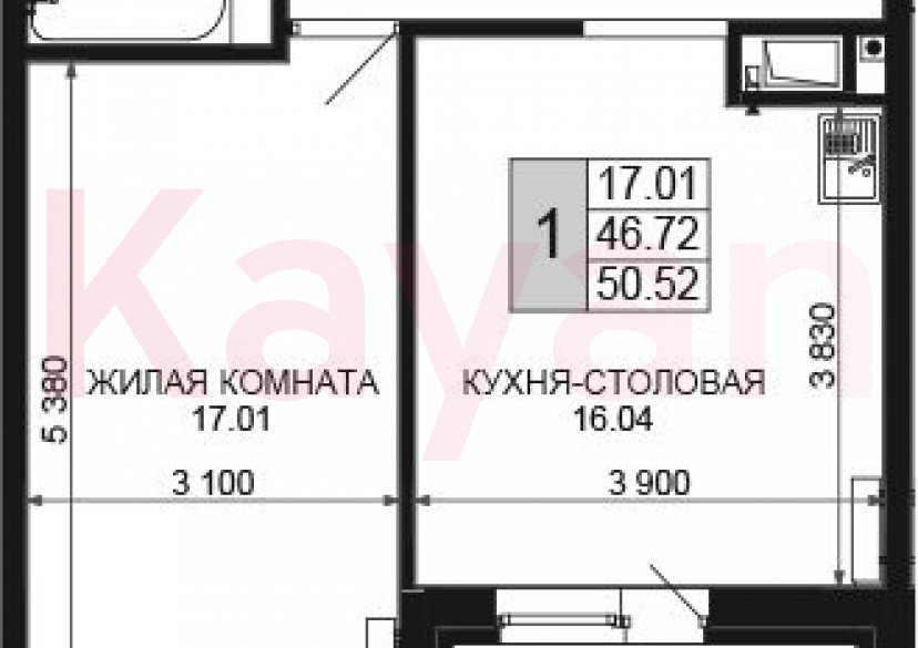 Продажа 2-комн. квартиры, 46.72 кв.м фото 0