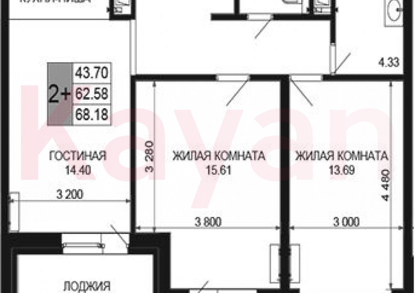 Продажа 3-комн. квартиры, 62.58 кв.м фото 0