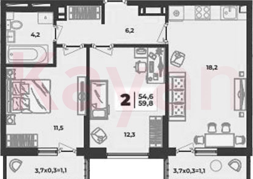 Продажа 3-комн. квартиры, 52.4 кв.м фото 0