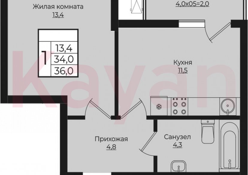 Продажа 1-комн. квартиры, 34 кв.м фото 0